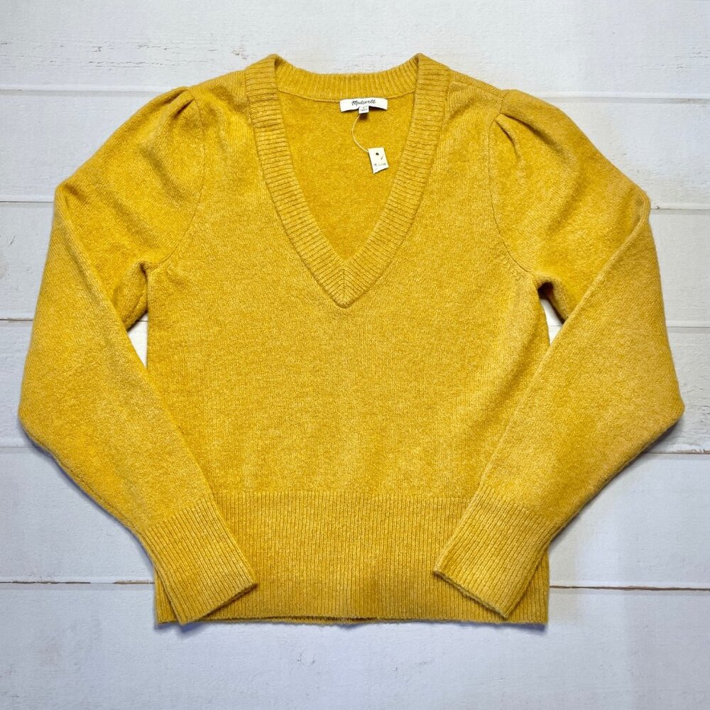 NWT - Madewell - Women’s Yellow V-Neck Sweater - Size Small